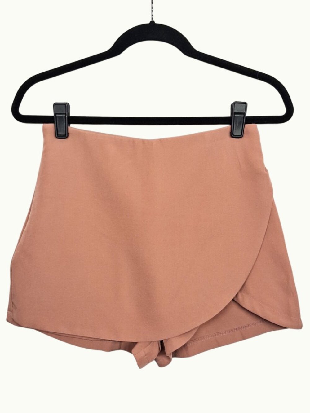 BOMY Wrap Front Skort Shorts Blush Tan Mini S/M NEW